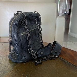 Tory Burch Alice Quilted Leather Bag Crossbody Black